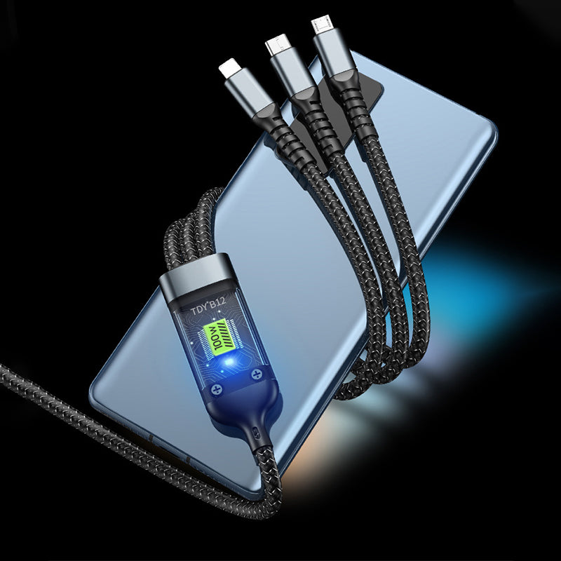 Acquista VAORLO 3 in 1 cavo di ricarica luminoso 2.1A flusso di ricarica rapido cavo USB illuminazione luminosa per Samsung iphone XiaoMi HuaWei in Italia a partire da 1.92