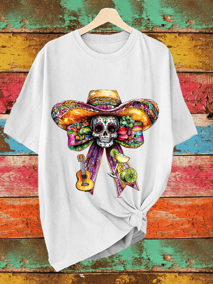 Camiseta de mujer mexicana Fiesta Cinco de Mayo con estampado Margarita