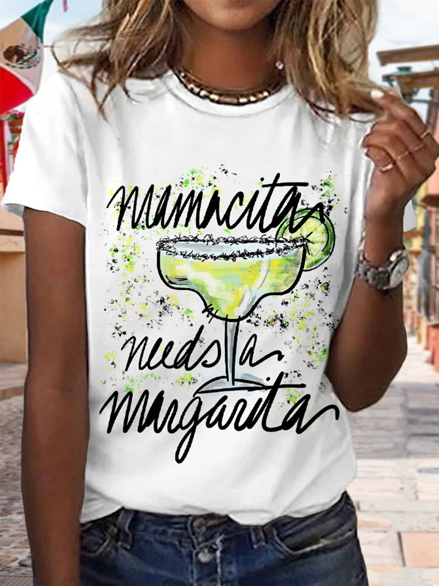 Camiseta casual de Cinco de Mayo Mamacita Needs A Margarita! para mujer