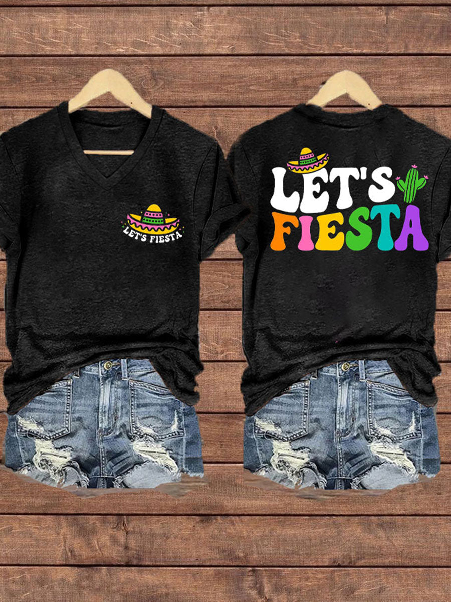 Top con estampado de arte floral de México Cinco de Mayo para mujer