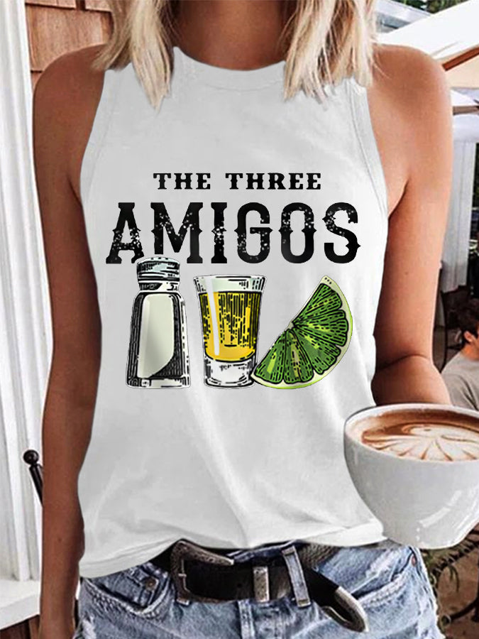 Chaleco casual divertido de los tres amigos Cinco de Mayo para mujer