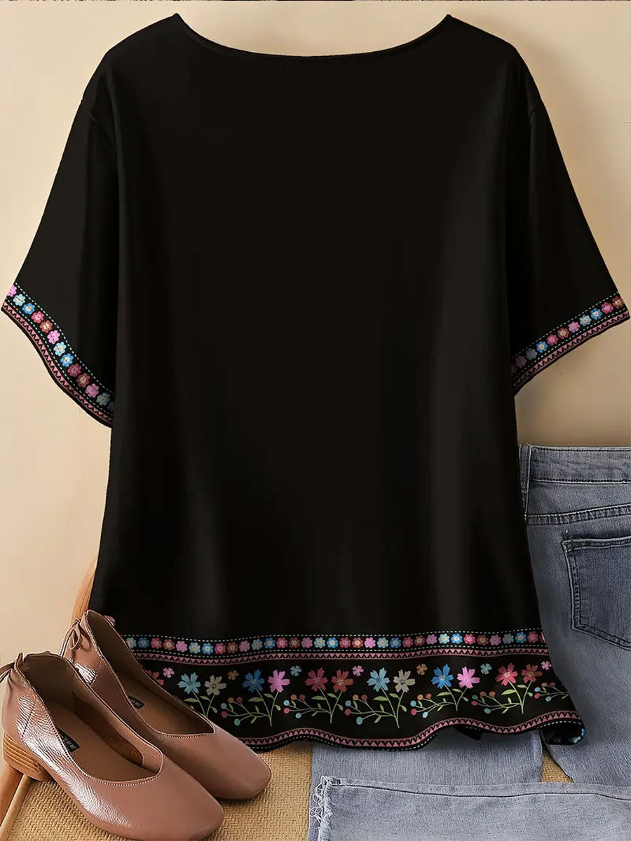 Top con estampado de arte floral de México Cinco de Mayo para mujer