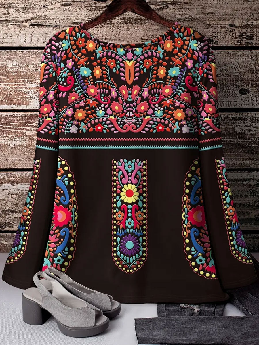 Top con estampado de arte floral de México Cinco de Mayo para mujer