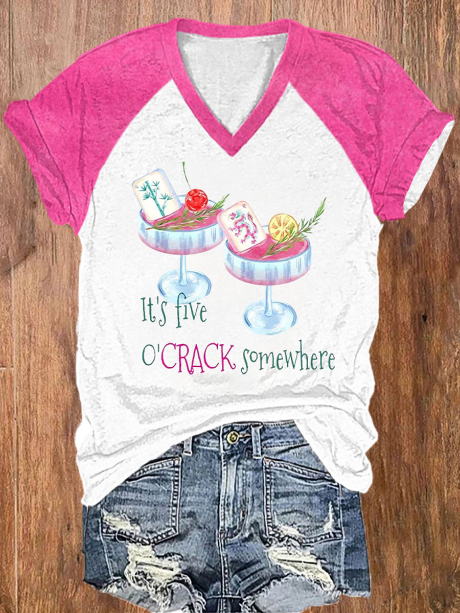 Mujer Mahjong Impreso Casual Camiseta