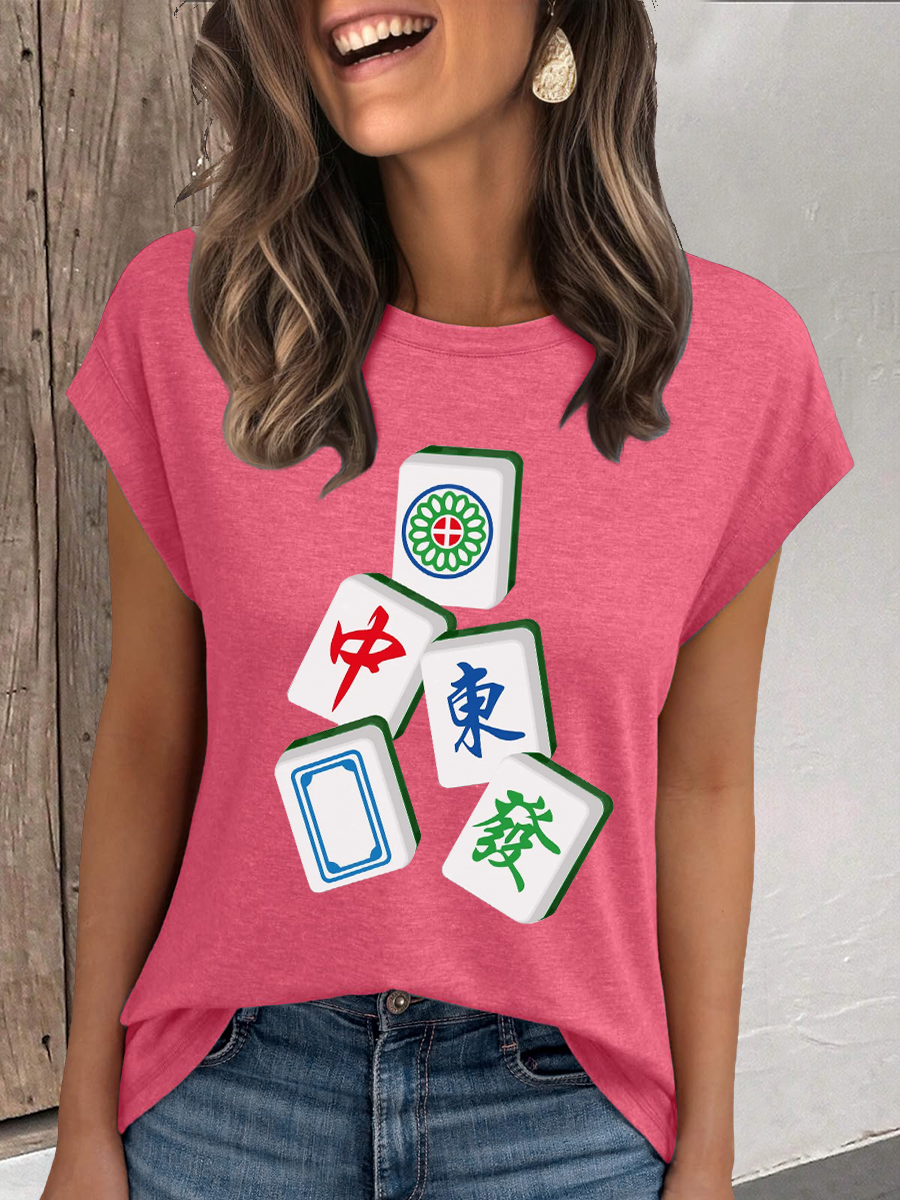 Camiseta mujer mahjong casual