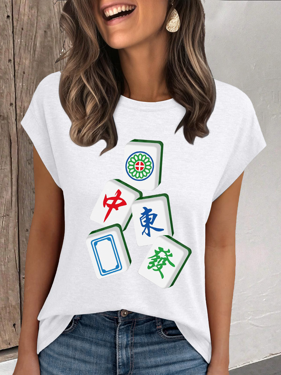 Camiseta mujer mahjong casual