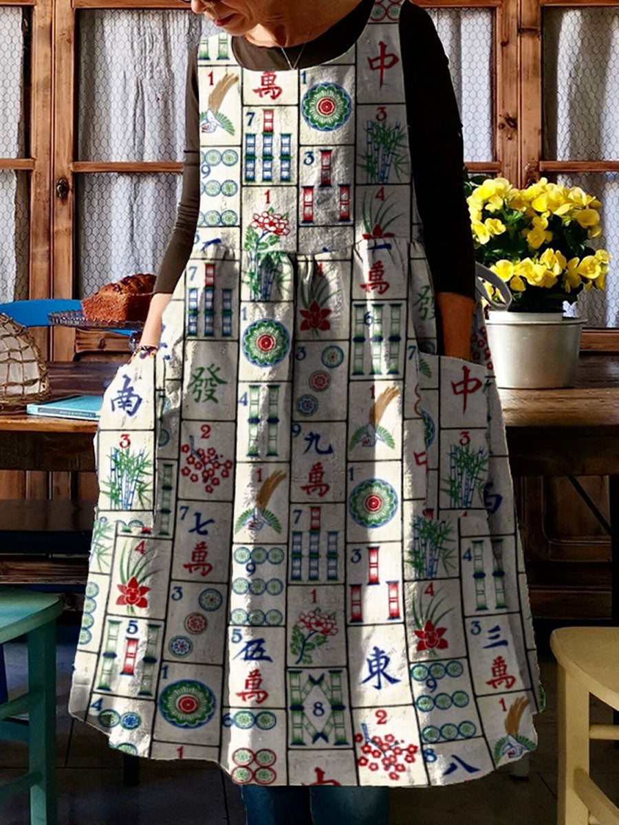 Vestido de mujer con cuello en V con bolsillos