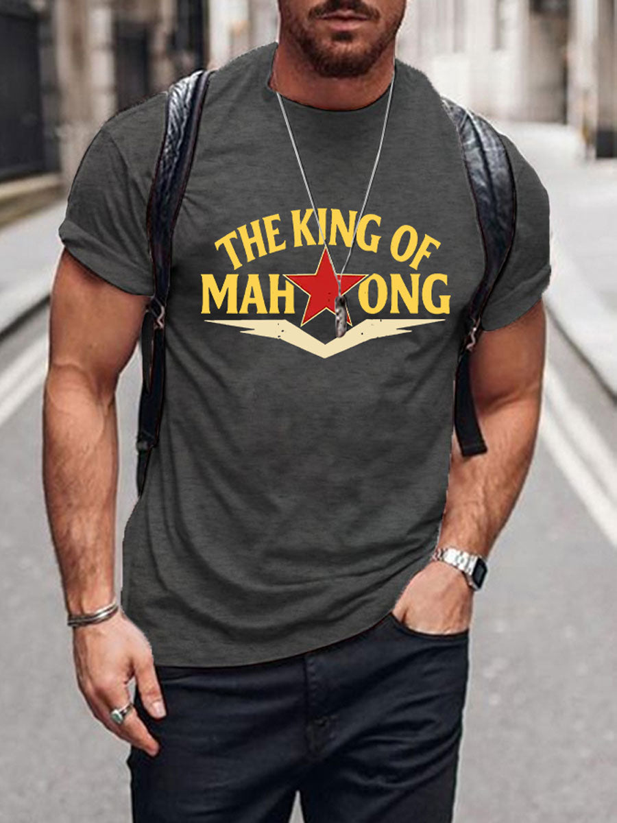 Camiseta casual de los hombres Funny Mahjong Print