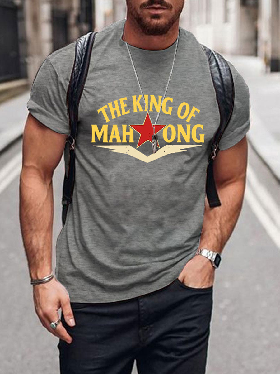 Camiseta casual de los hombres Funny Mahjong Print