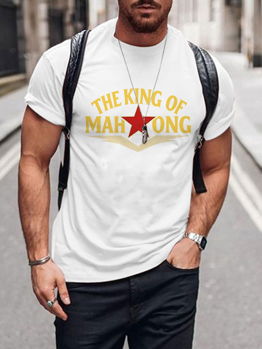 Camiseta casual de los hombres Funny Mahjong Print