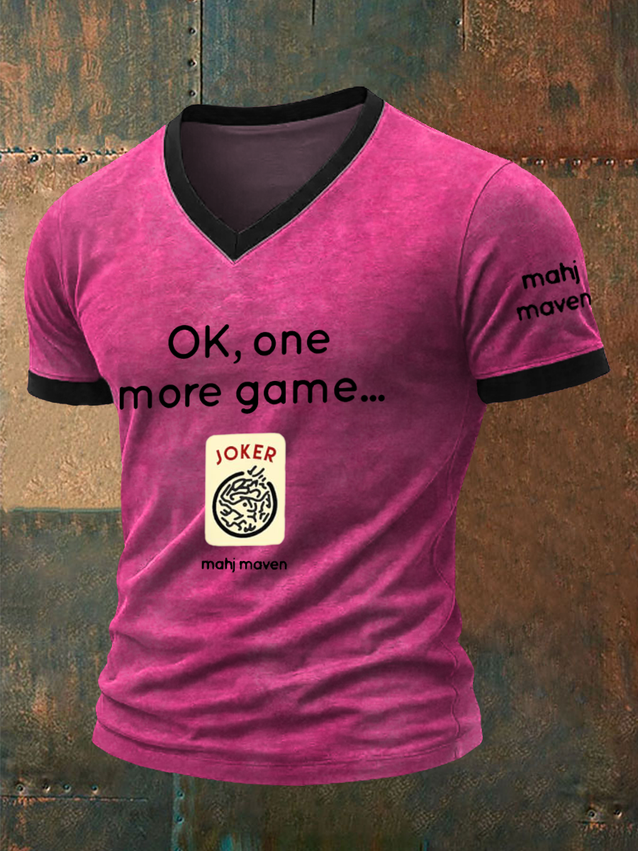 Hombre ok, un juego más mahj maven camiseta con cuello en V