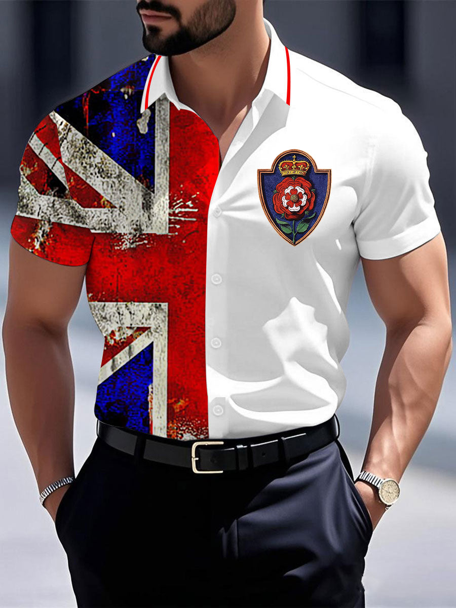 Men's Tudor Rose Casual Business Short Sleeve T-shirt
