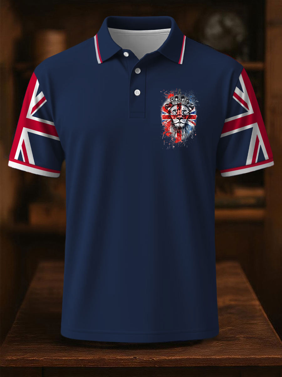 Men's UK Patriotic Flag Printed Short Sleeve Top