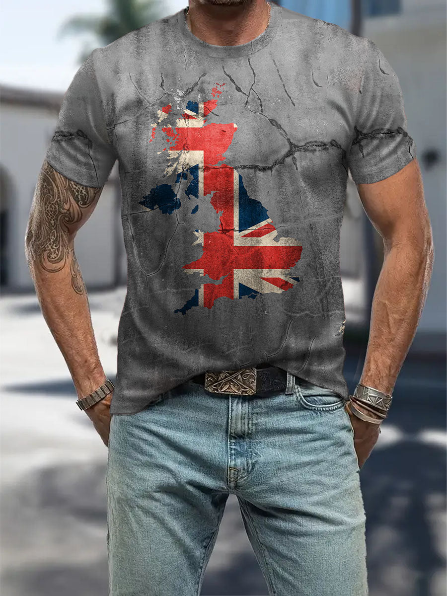 Men's British Flag Printed Casual T-Shirt