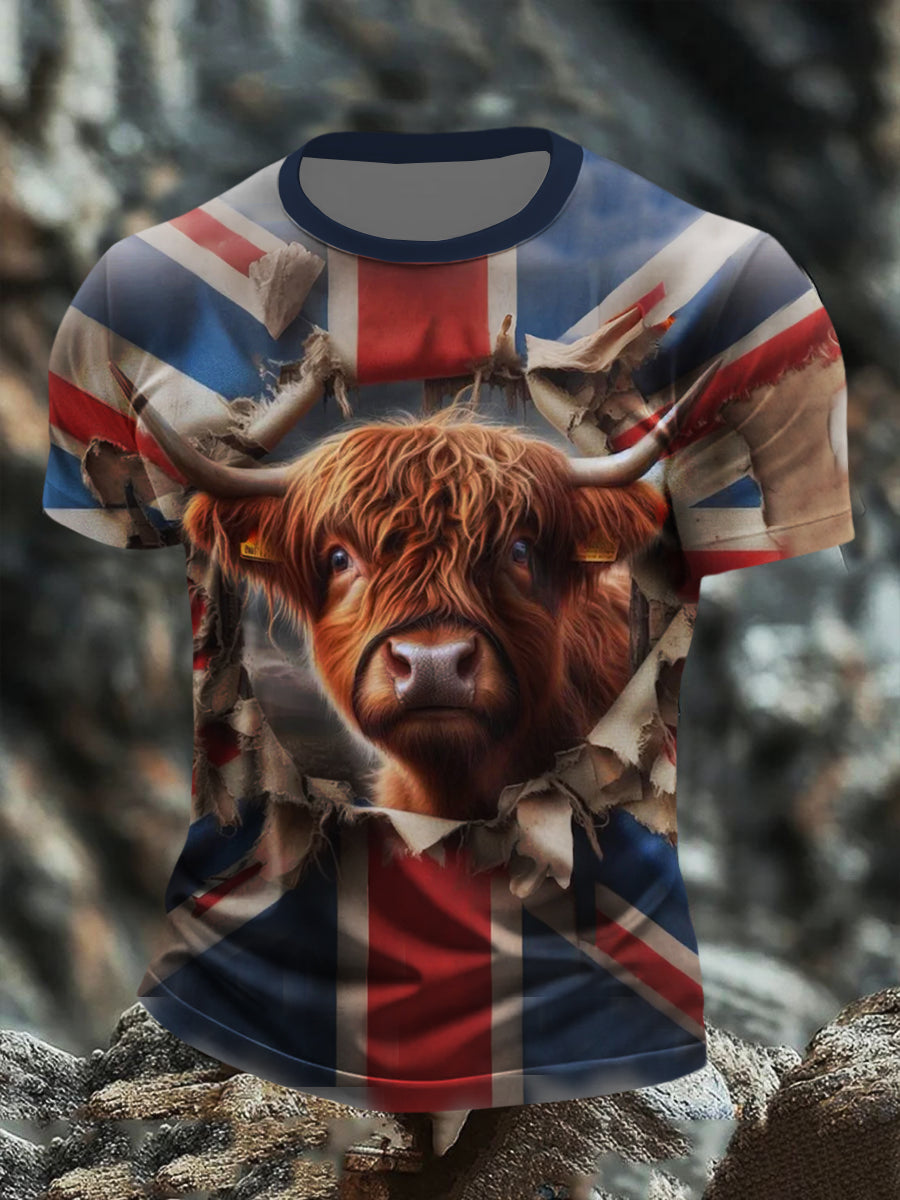 Men's British Highland Cow Short Sleeves T-shirt