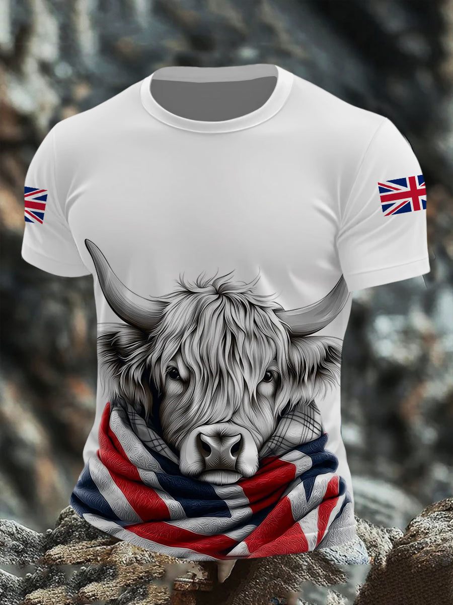 Men's British Highland Cow Short Sleeves T-shirt