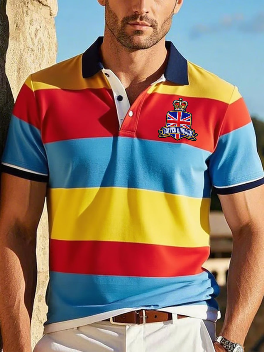 Men's UK Business Style Design Short Sleeve Shirt