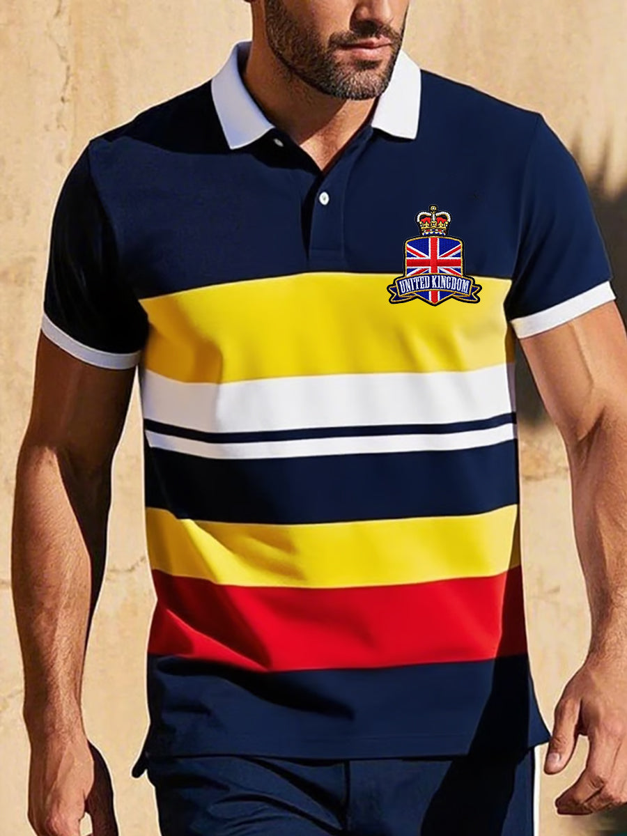 Men's UK Business Style Design Short Sleeve Shirt