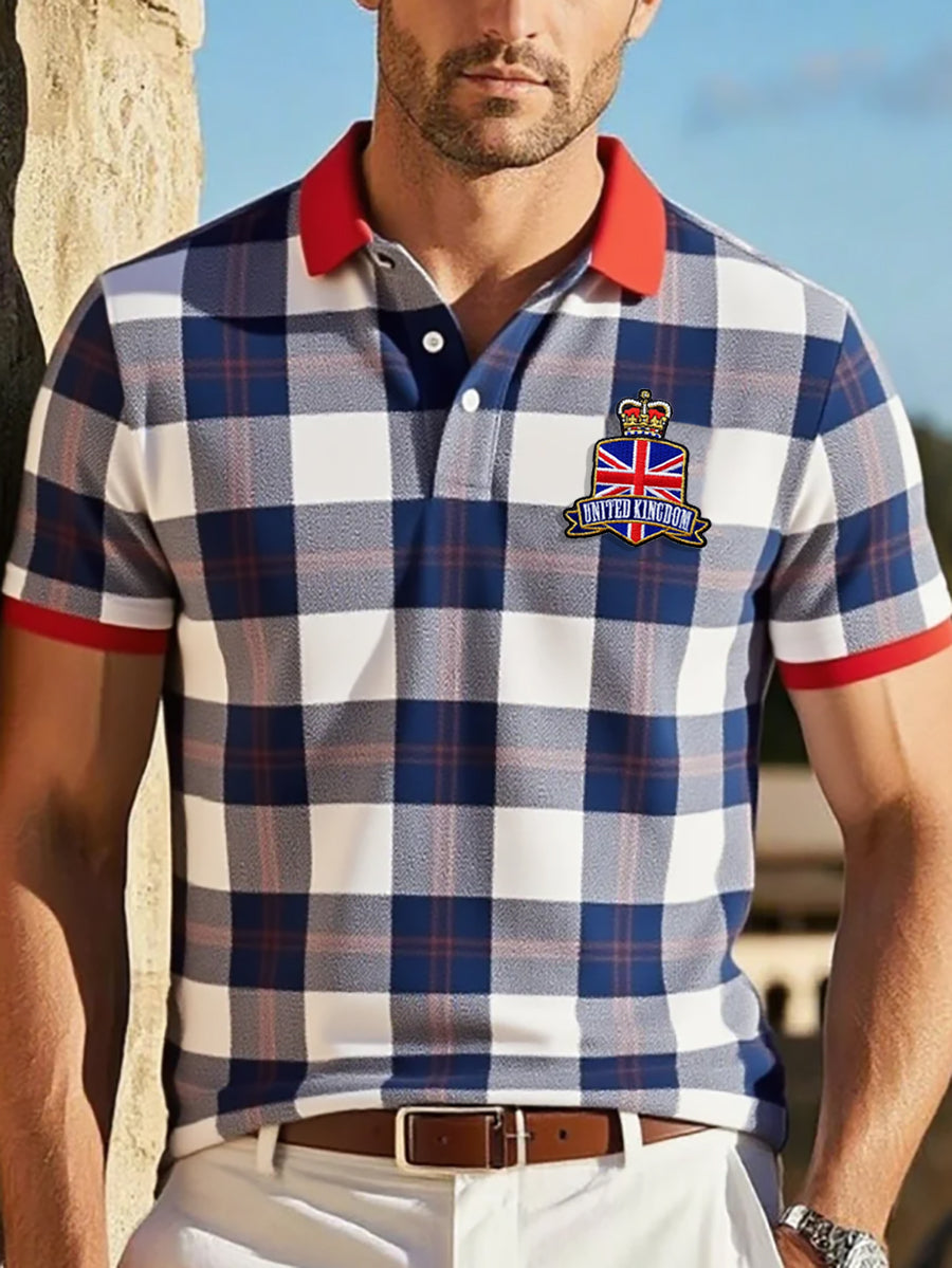 Men's UK Business Style Design Short Sleeve Shirt