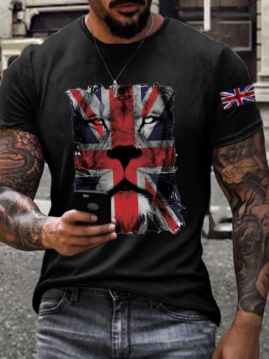 Men's British Lion Short Sleeves Printed T-Shirt