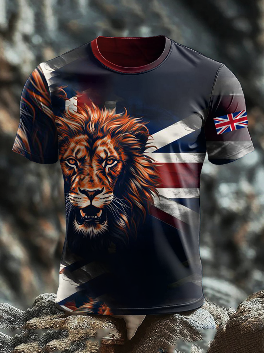 Men's British Lion Short Sleeves Printed T-Shirt