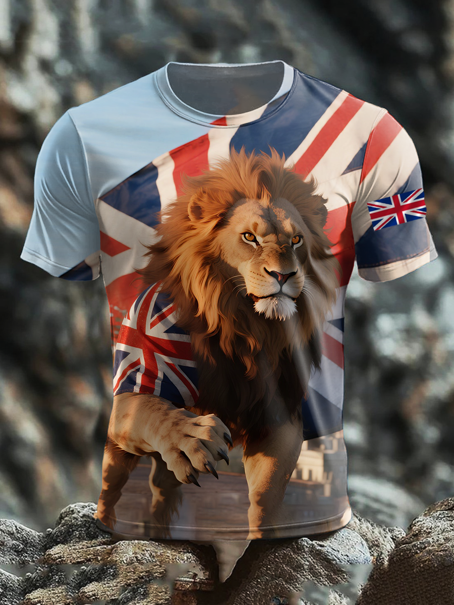Men's British Lion Short Sleeves Printed T-Shirt