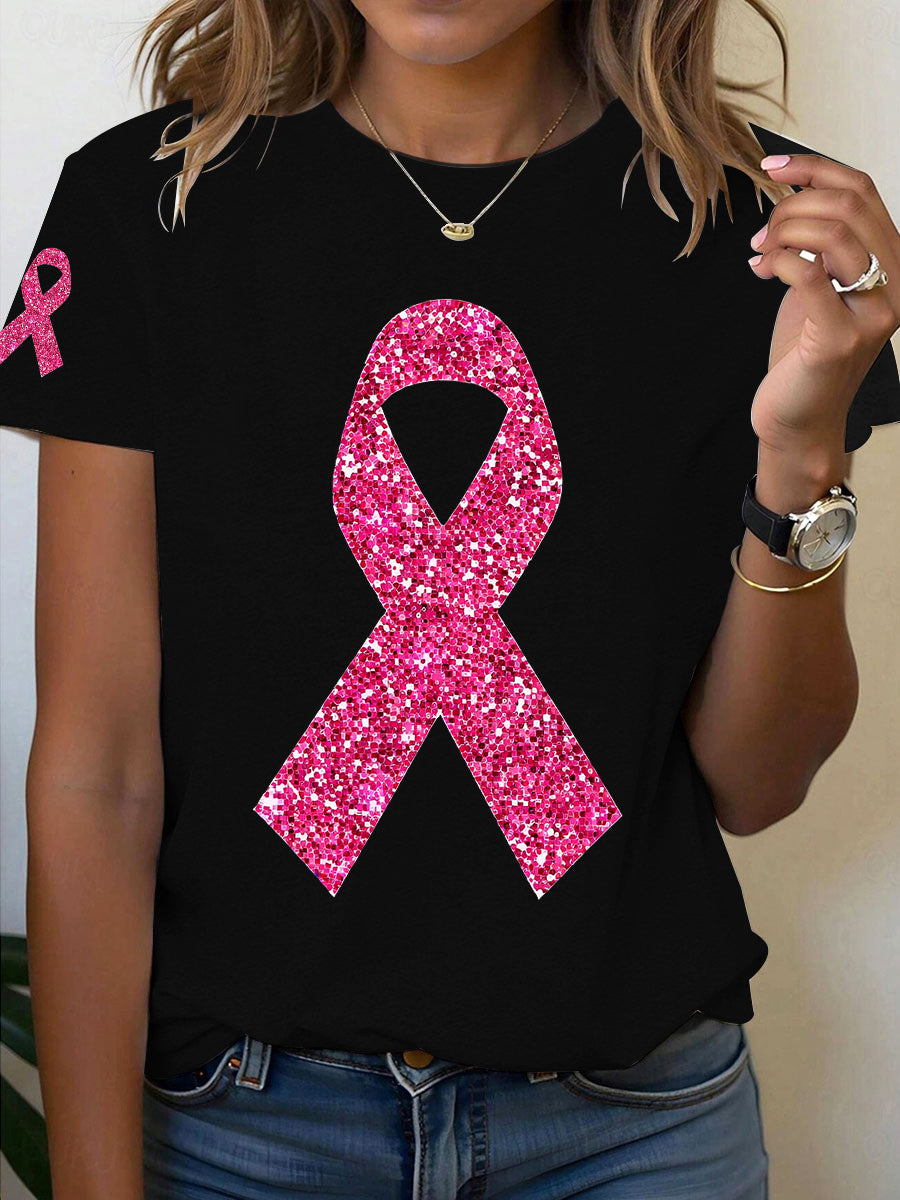 Women's Breast Cancer Awareness Pink Ribbon T-Shirt