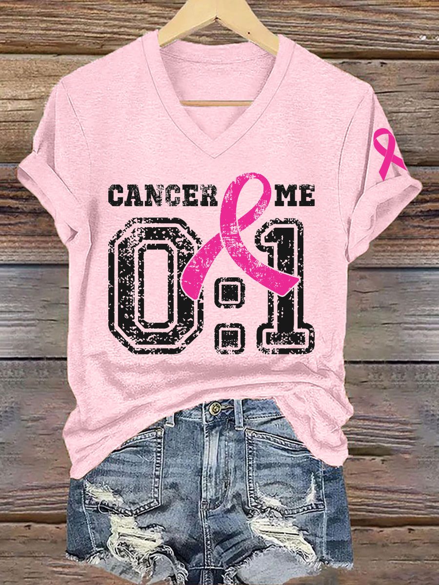 Women's Breast Cancer Awareness Survivor Print T-Shirt