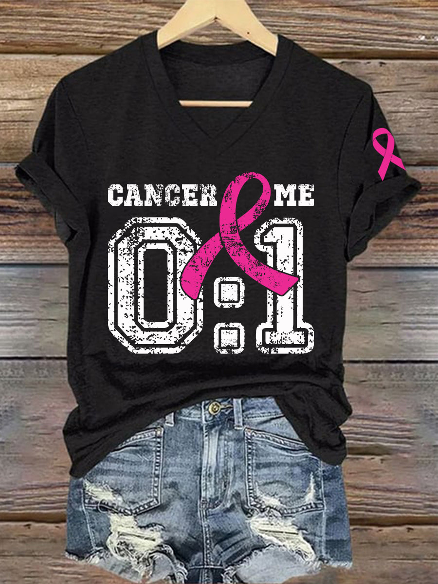 Women's Breast Cancer Awareness Survivor Print T-Shirt