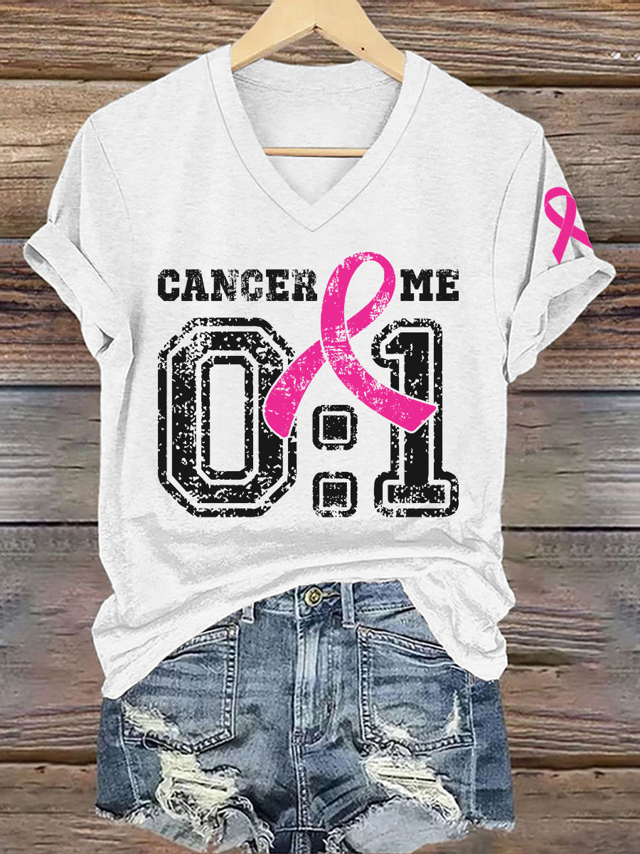 Women's Breast Cancer Awareness Survivor Print T-Shirt