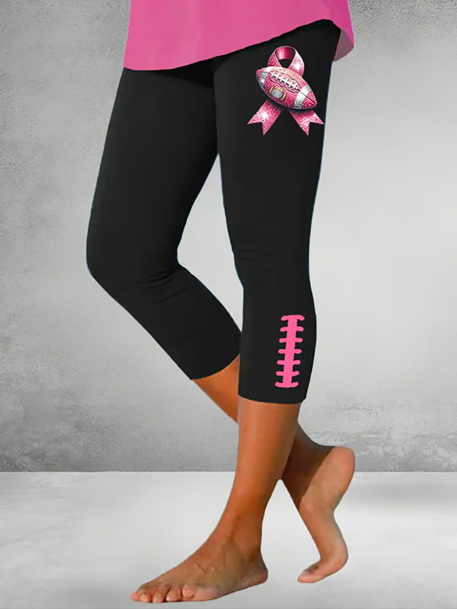 Women's Breast Cancer Awareness Print Casual Leggings