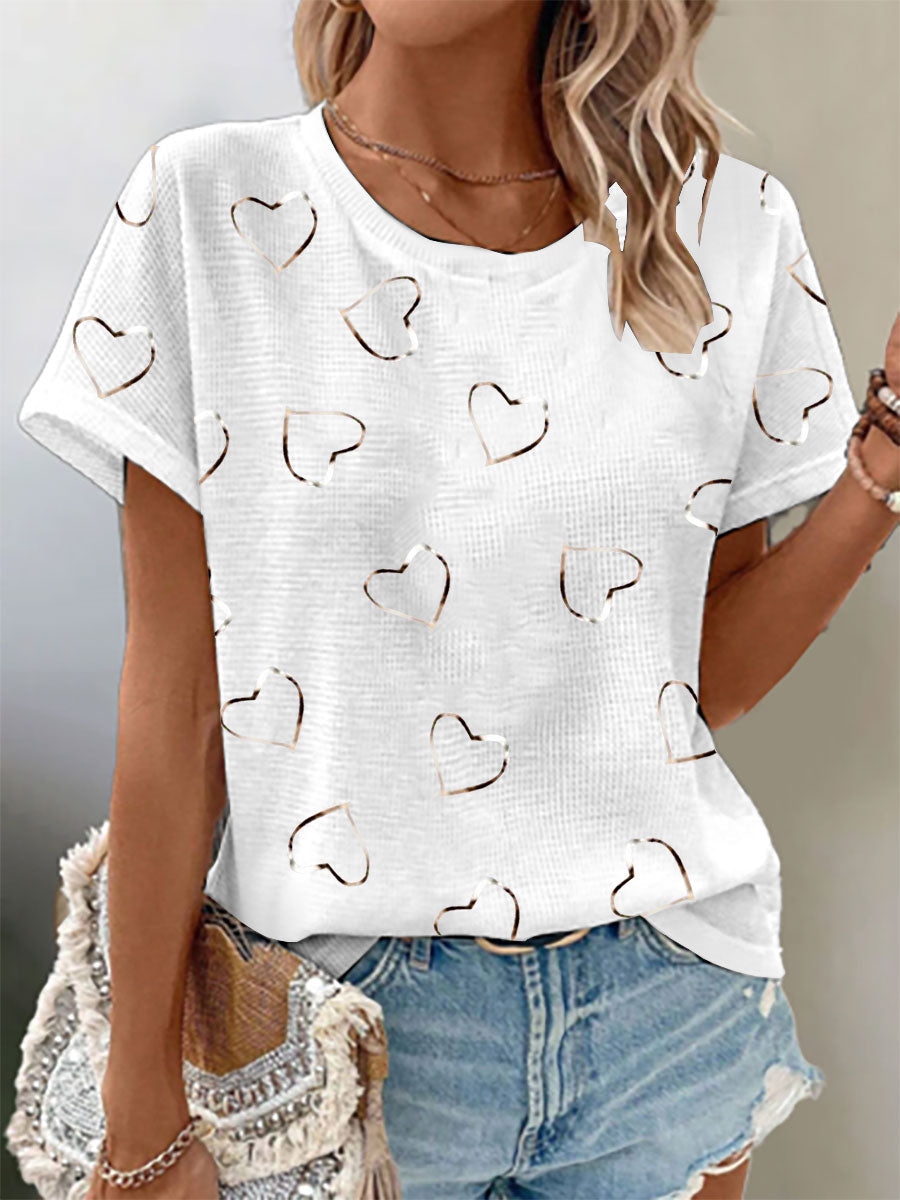 Women's Breast Cancer Awareness Waffle Print T-Shirt