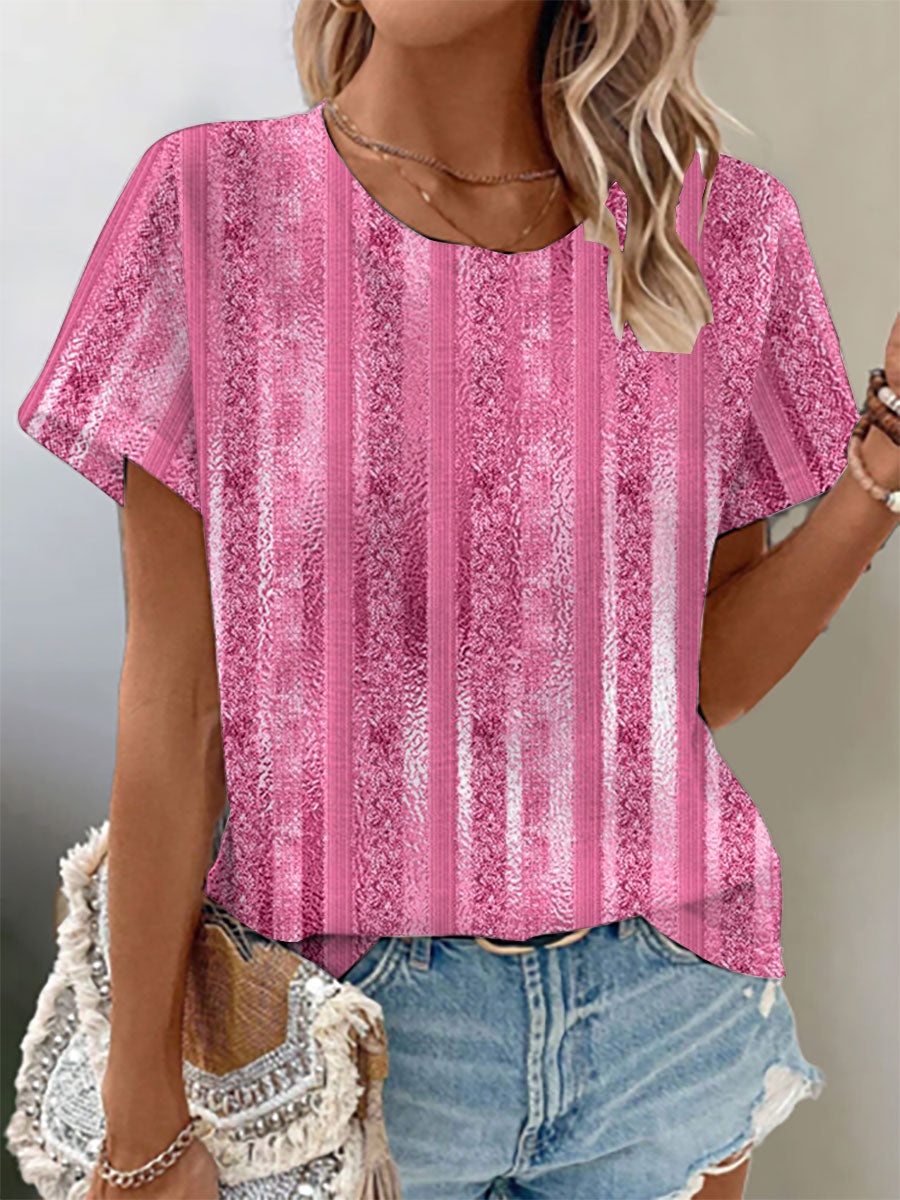 Women's Breast Cancer Awareness Waffle Print T-Shirt