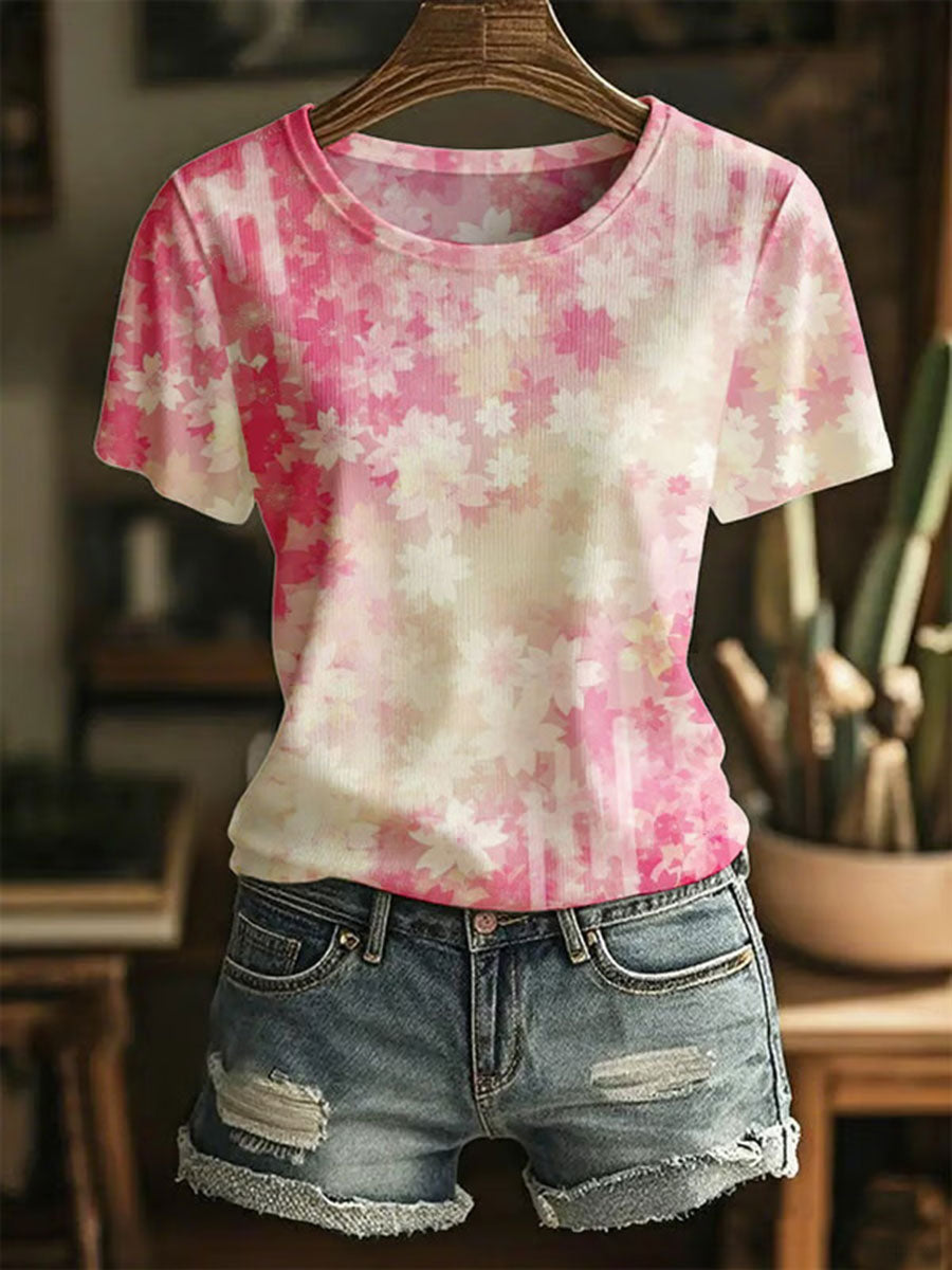 Women's Breast Cancer Awareness Print T-Shirt