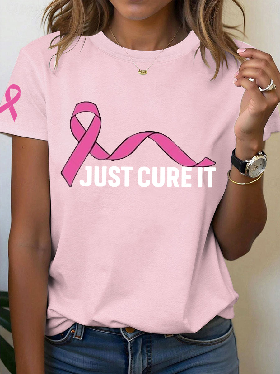Women's Breast Cancer Awareness Just Cure It T-Shirt