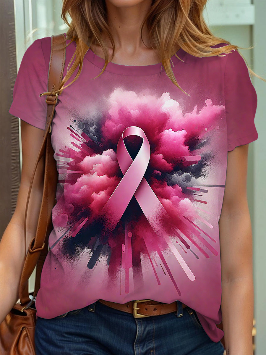 Women's Breast Cancer Awareness Pink Ribbon T-Shirt