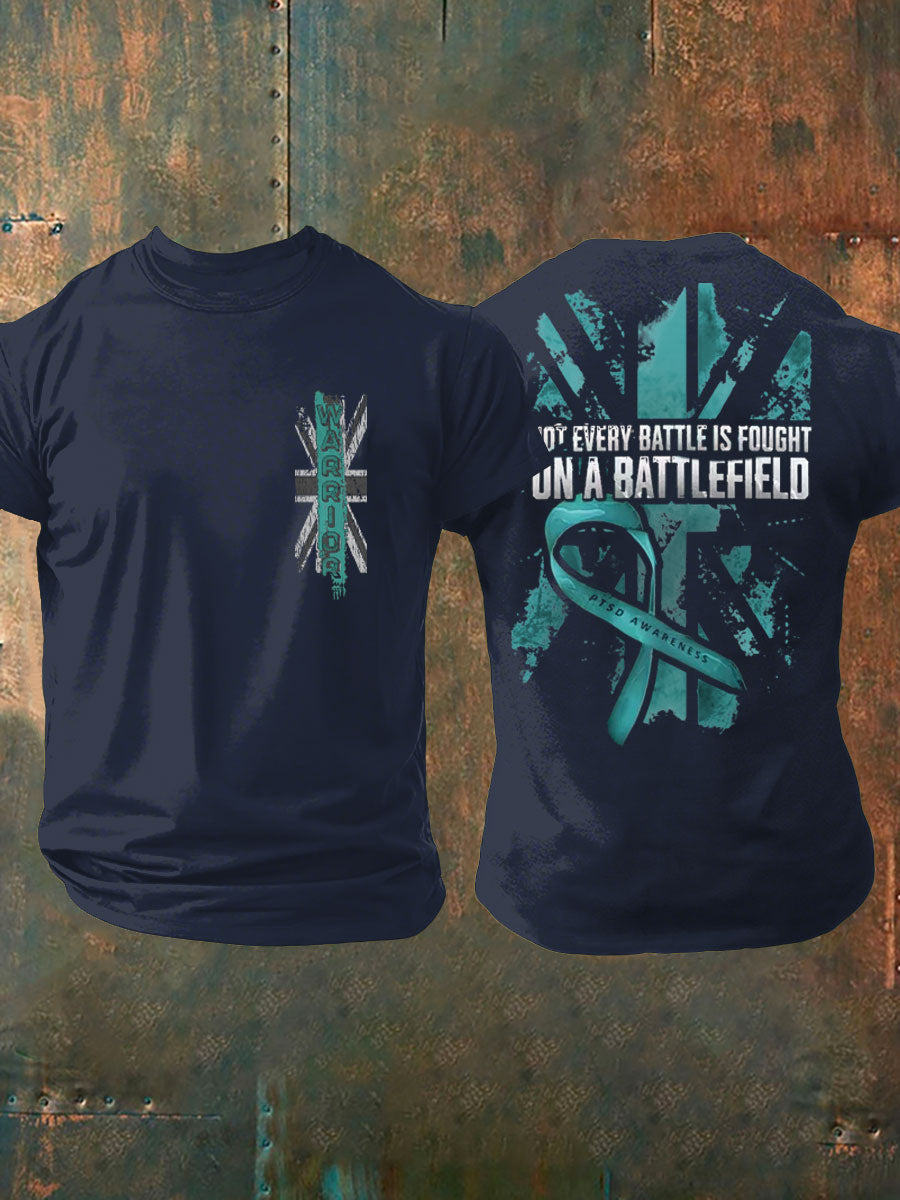 Men's PTSD Awareness Veteran Printed T-shirt