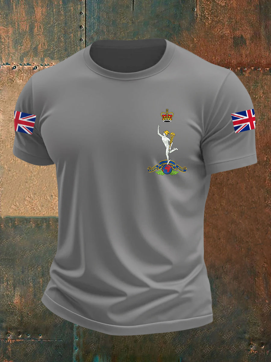 Men's Royal Corps Of Signals UK Falg Print Casual Tee