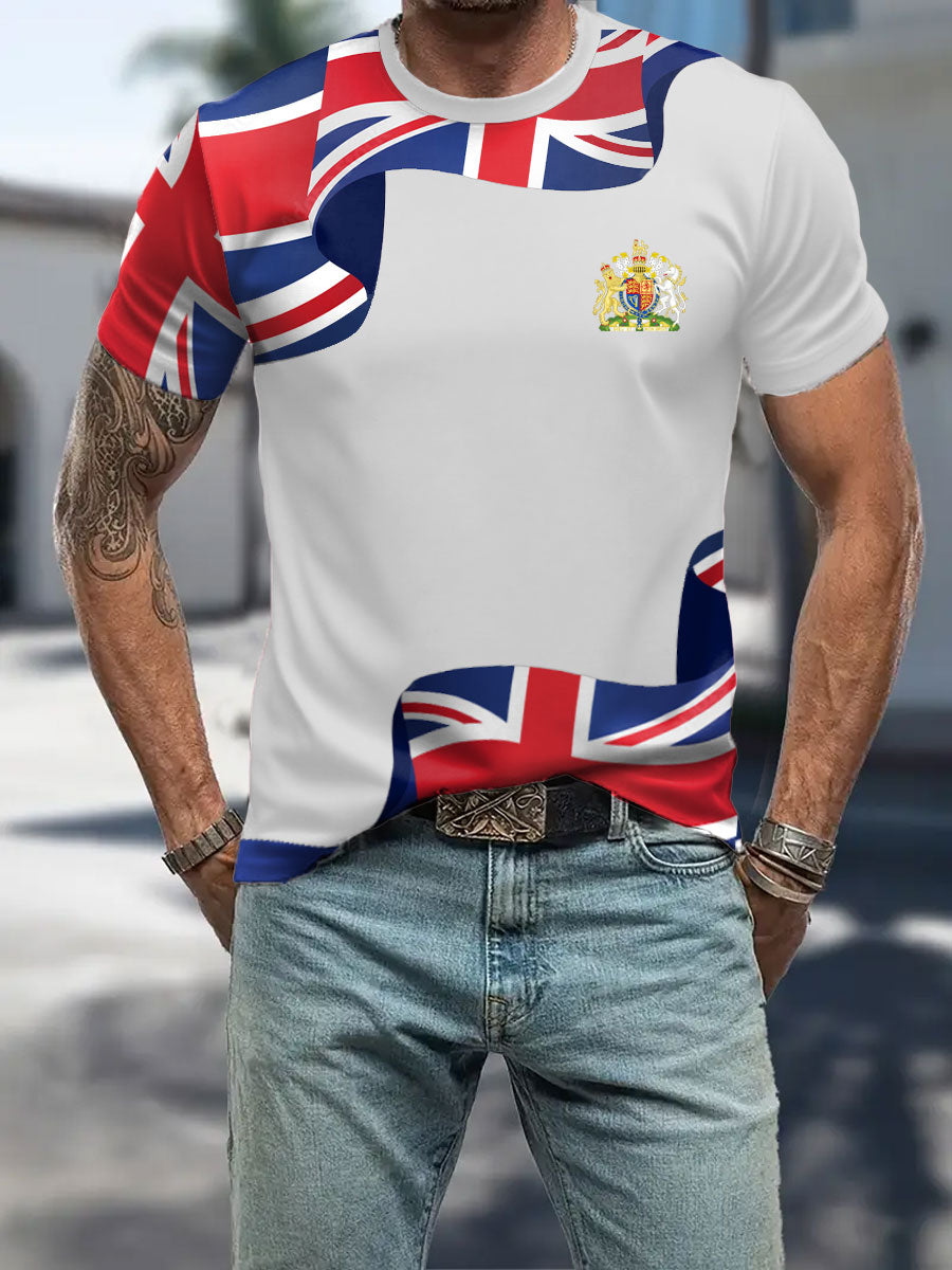 Men's UK Flag Patriotic Printed T-shirt
