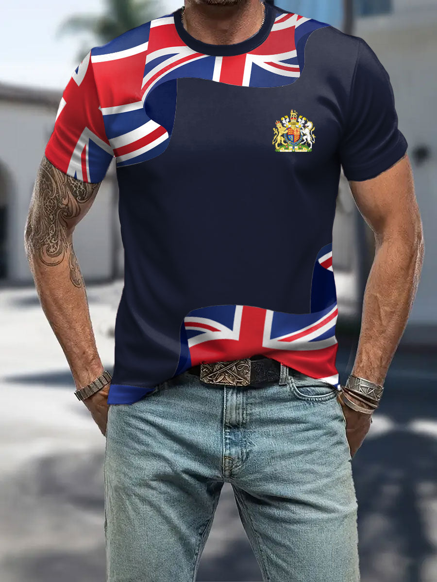Men's UK Flag Patriotic Printed T-shirt