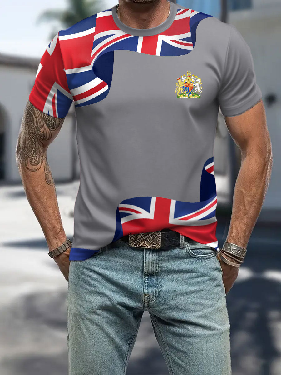Men's UK Flag Patriotic Printed T-shirt
