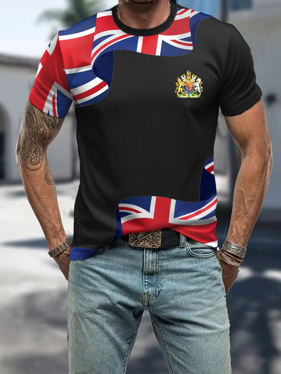 Men's UK Flag Patriotic Printed T-shirt