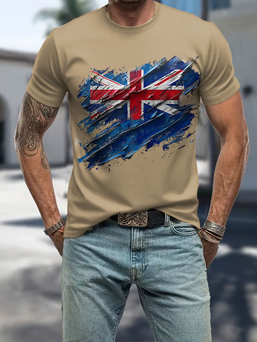 Men's UK Flag Patriotic Printed T-shirt