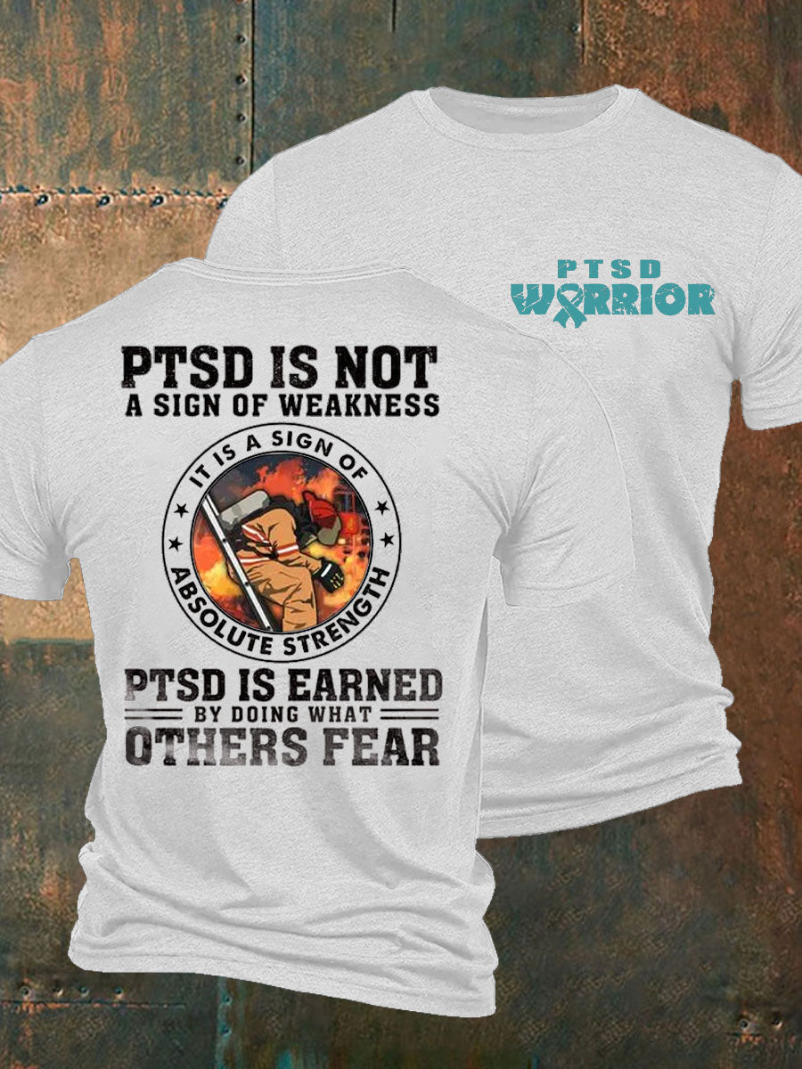 Men's PTSD Awareness Veteran Printed T-Shirt