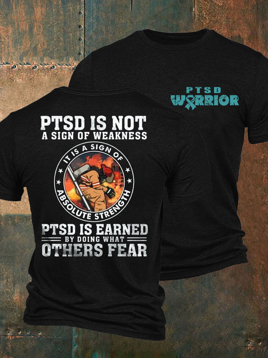 Men's PTSD Awareness Veteran Printed T-Shirt
