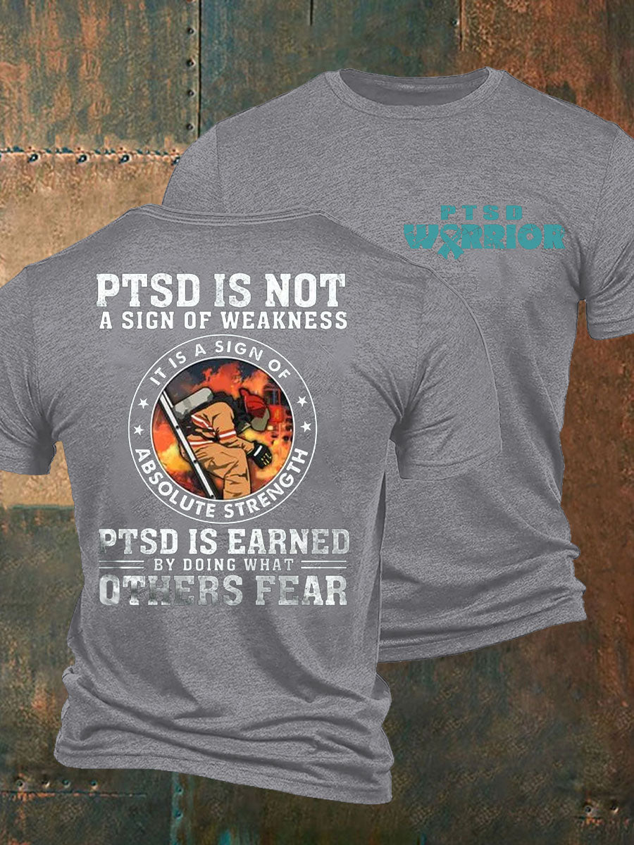 Men's PTSD Awareness Veteran Printed T-Shirt