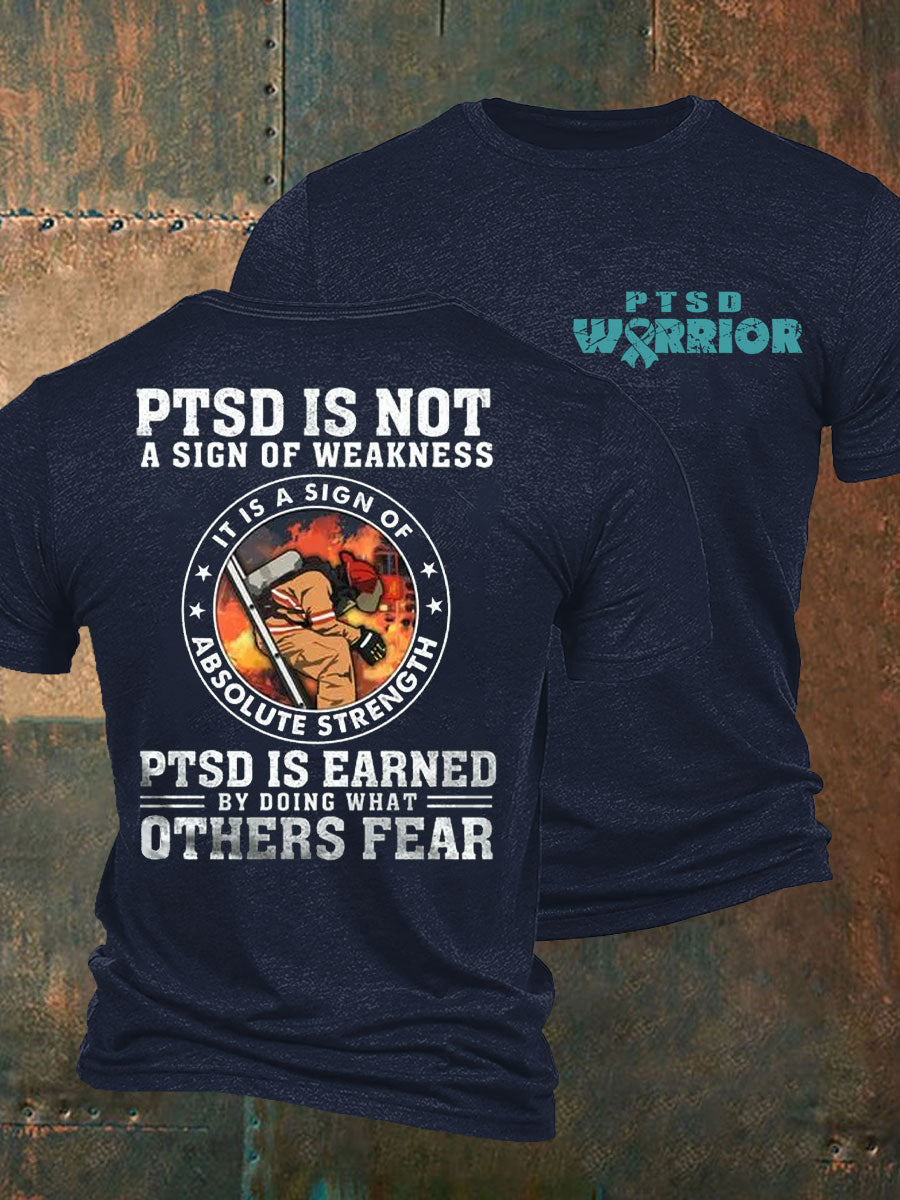 Men's PTSD Awareness Veteran Printed T-Shirt