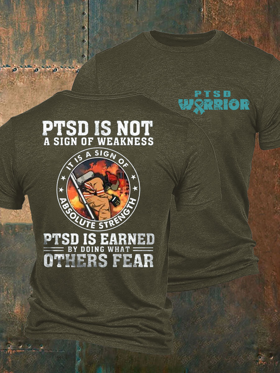 Men's PTSD Awareness Veteran Printed T-Shirt