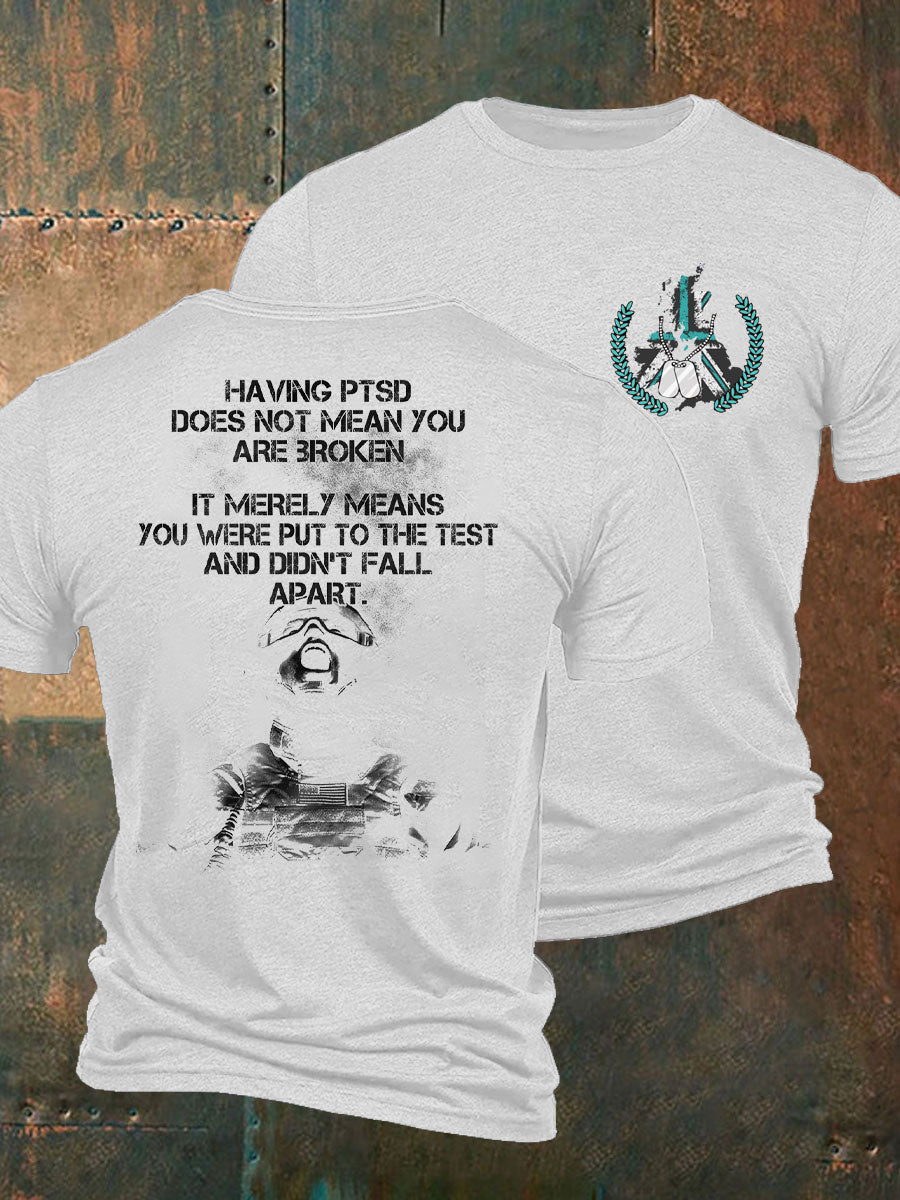 Men's PTSD Awareness Veteran Printed T-Shirt
