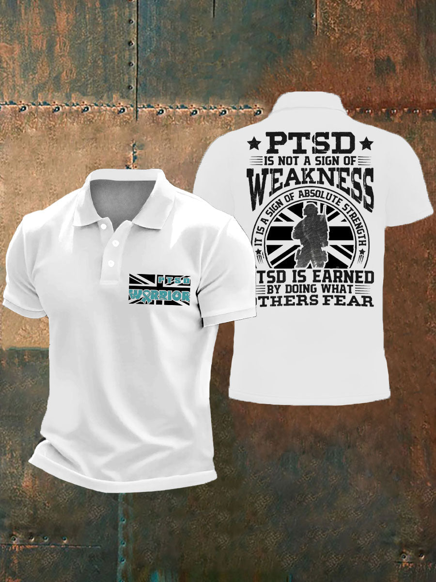 Men's PTSD Awareness Veteran Printed Casual Tops